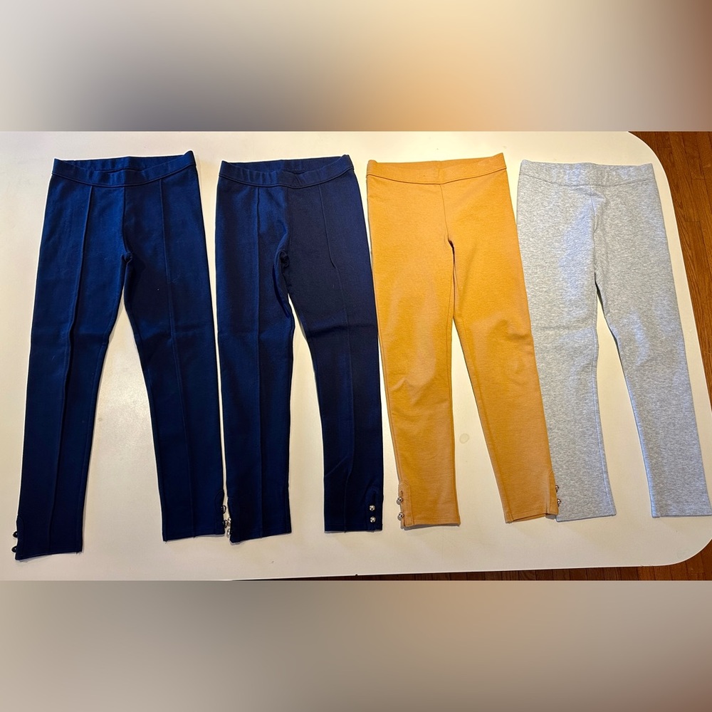 Janie and Jack Navy, Mustard, and Gray Leggings